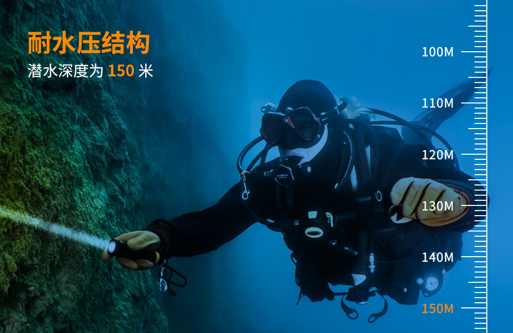 木瓜视频D720手持聚光潛（qián）水手電評（píng）測